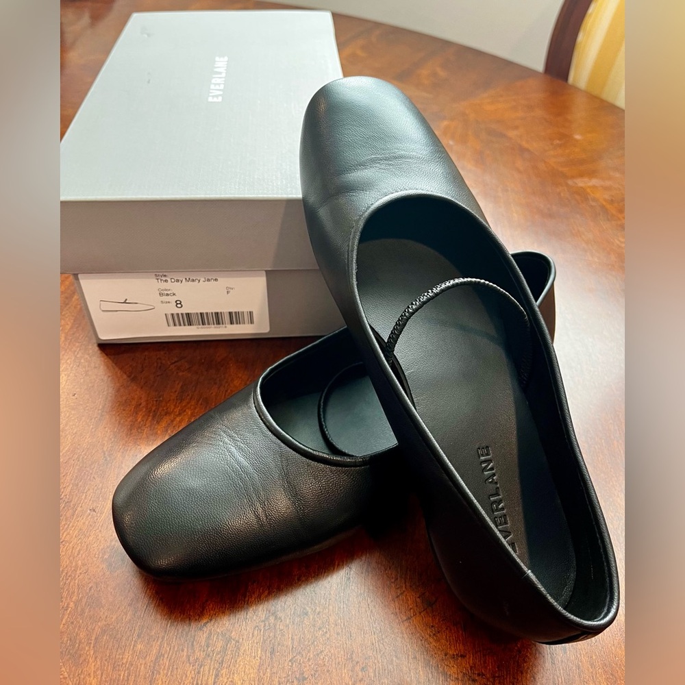 Everlane The Day Mary Jane Flat Size 8 Black